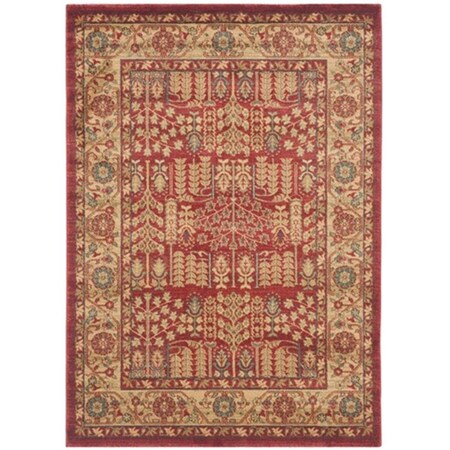 Safavieh Mahal Power Loomed Rectangle Rug- Red - Natural- 4 x 5 ft. 7 in. MAH697A-4